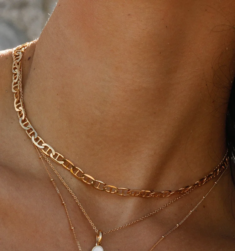 Yellow gold ladies necklaces with diamonds-Marina Chain Necklace