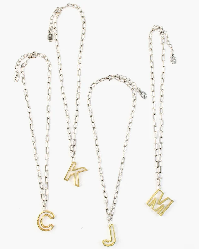 Ethereal ladies necklaces for fashion-Lovell Initial Necklace Gold on Silver