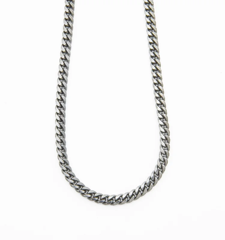 Sparkling ladies necklaces with diamonds-Curb Chain Necklace in Black Rhodium