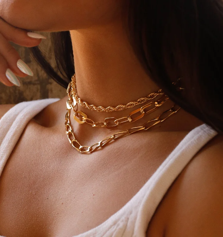 Boho style ladies necklaces-Sleek Chain Choker Necklace