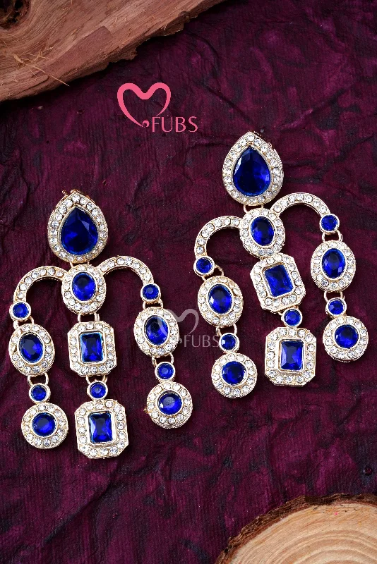 Luxury sapphire ladies earrings-Auspicious Ruby Ratan  Danglers Earrings