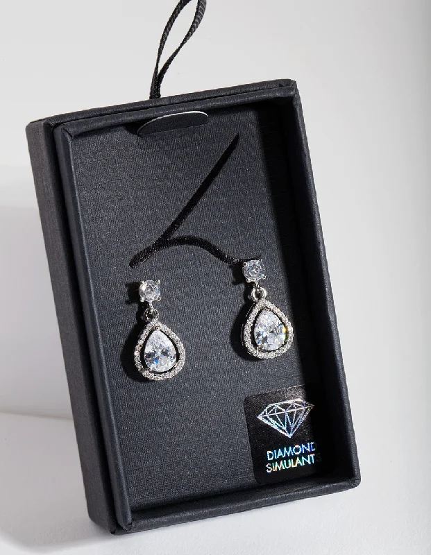 Custom ladies earrings with precious stones-Mini Pear Drop Earring