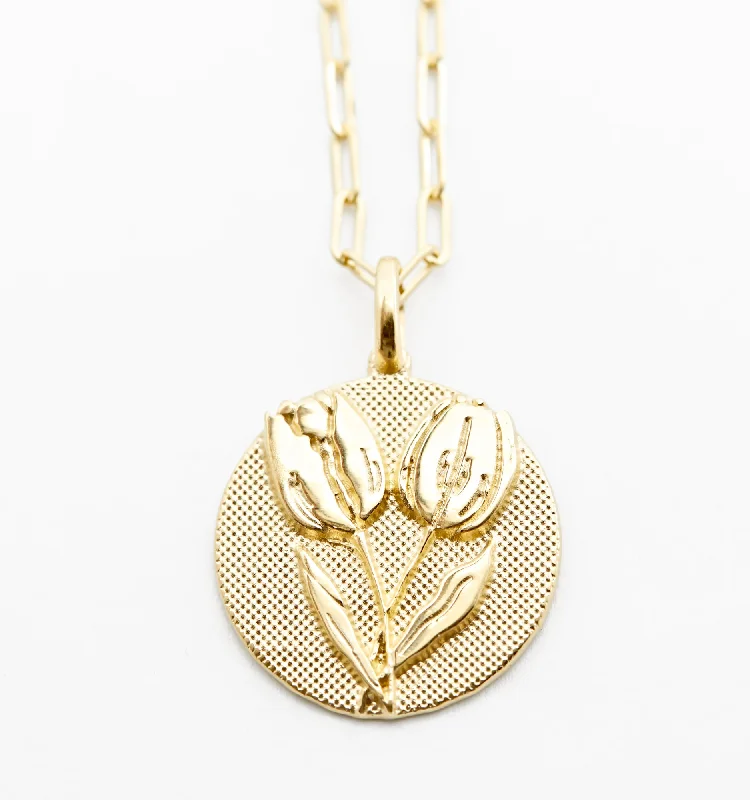 Bridal ladies necklaces with diamonds-Bold Tulip Necklace