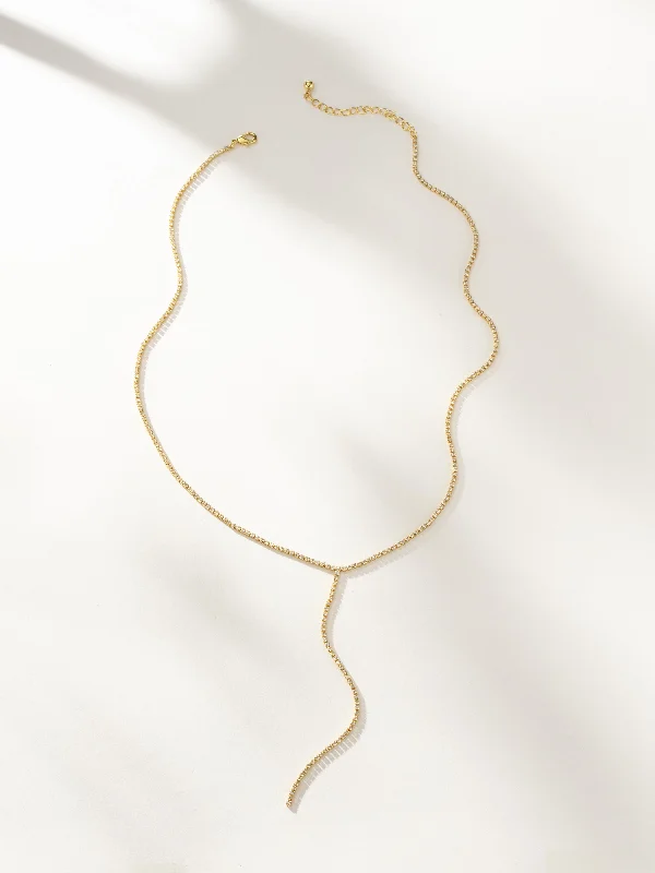 Unique design ladies necklaces-Glam Lariat Necklace