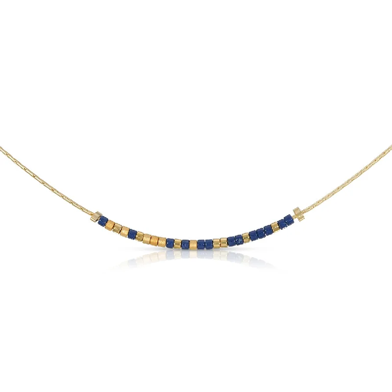 Yellow gold ladies necklaces with diamonds-Navy Mom