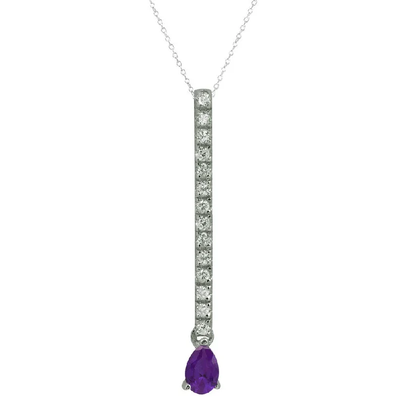 Elegant chain ladies necklaces-La Roche Purple Linear Drop Necklace