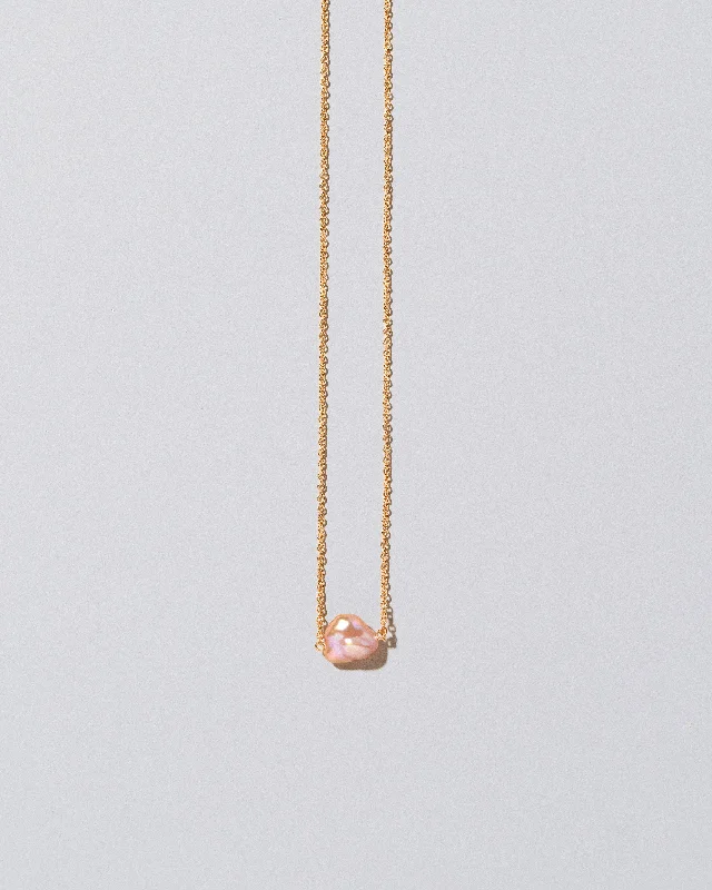 Sterling silver ladies necklaces-Lagniappe Pearl Necklace - Blush