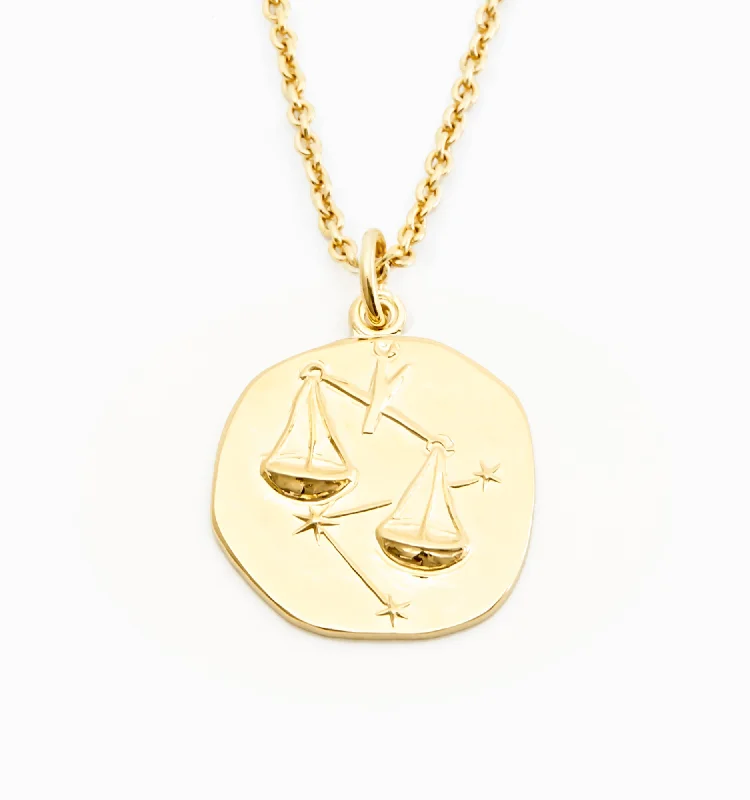 Silver ladies necklaces for casual wear-Libra Zodiac Necklace