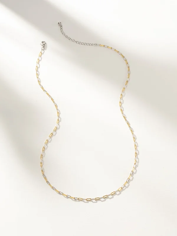 Classic diamond ladies necklaces-Mixed Dainty Paperclip Chain Necklace