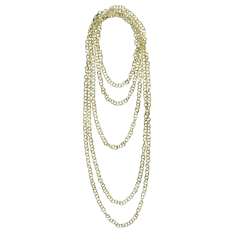 Classic pearl ladies necklaces-14k 110" Gold Chain