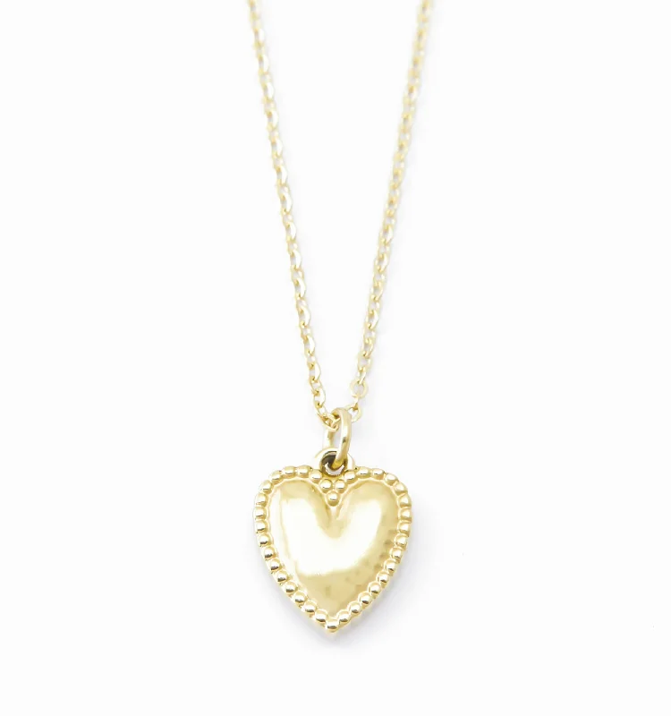 Statement ladies necklaces with crystals-Dainty Heart Charm Necklace