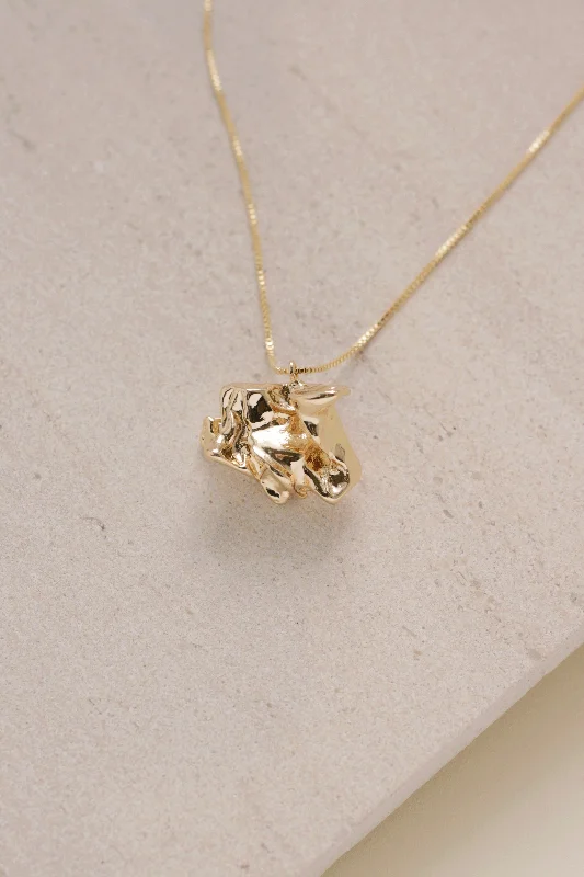 Designer ladies necklaces for women-Gold Nugget Necklace