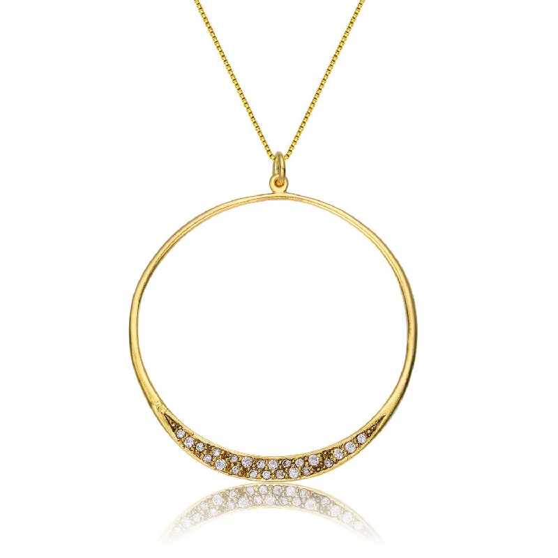 Elegant ladies necklaces with diamonds-Triomphe Maxi Halo Golden Necklace