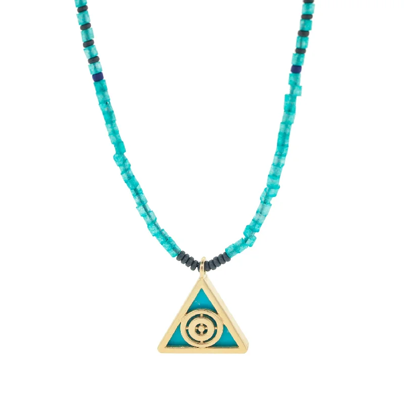 Modern ladies necklaces for casual wear-Light of the Majestic Turquoise Pendant Beaded Necklace