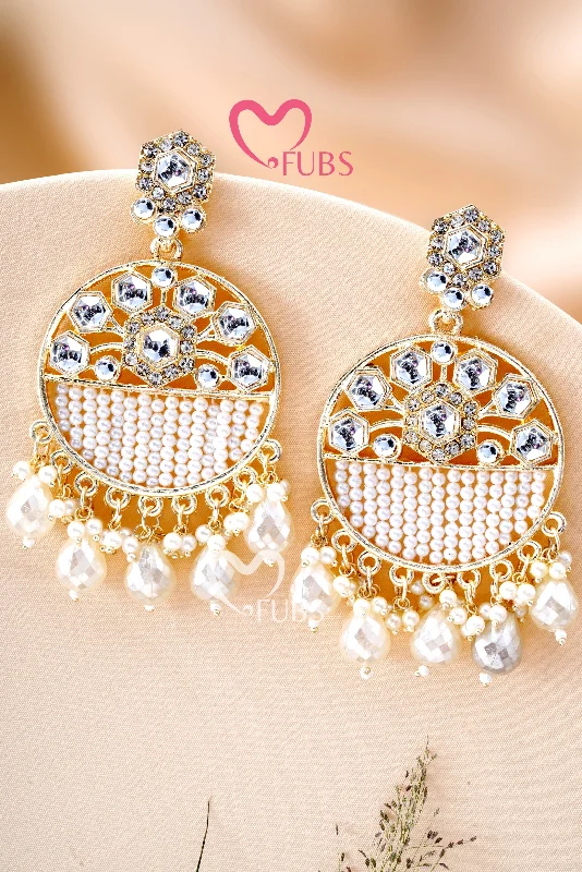 Stud ladies earrings with diamonds-Mystique Pearlized Drops Earrings