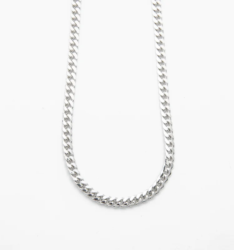 Unique ladies necklaces for daily wear-Curb Chain Necklace in Sterling Silver