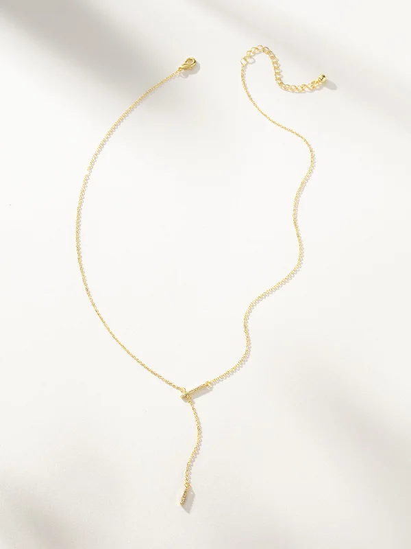 Simple chain ladies necklaces-Imperfect Lariat Necklace