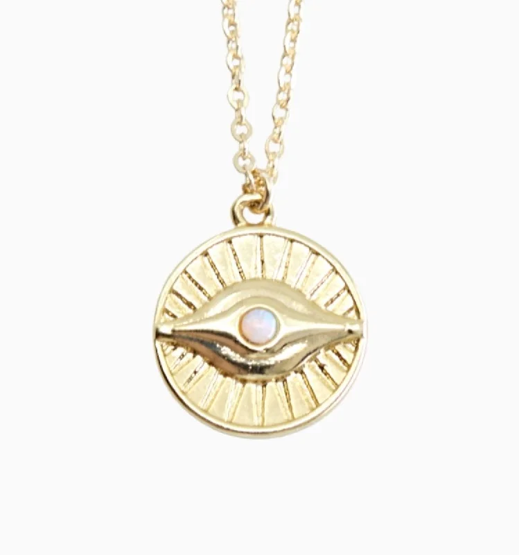 Minimalist ladies necklaces for women-Dainty Evil Eye Necklace