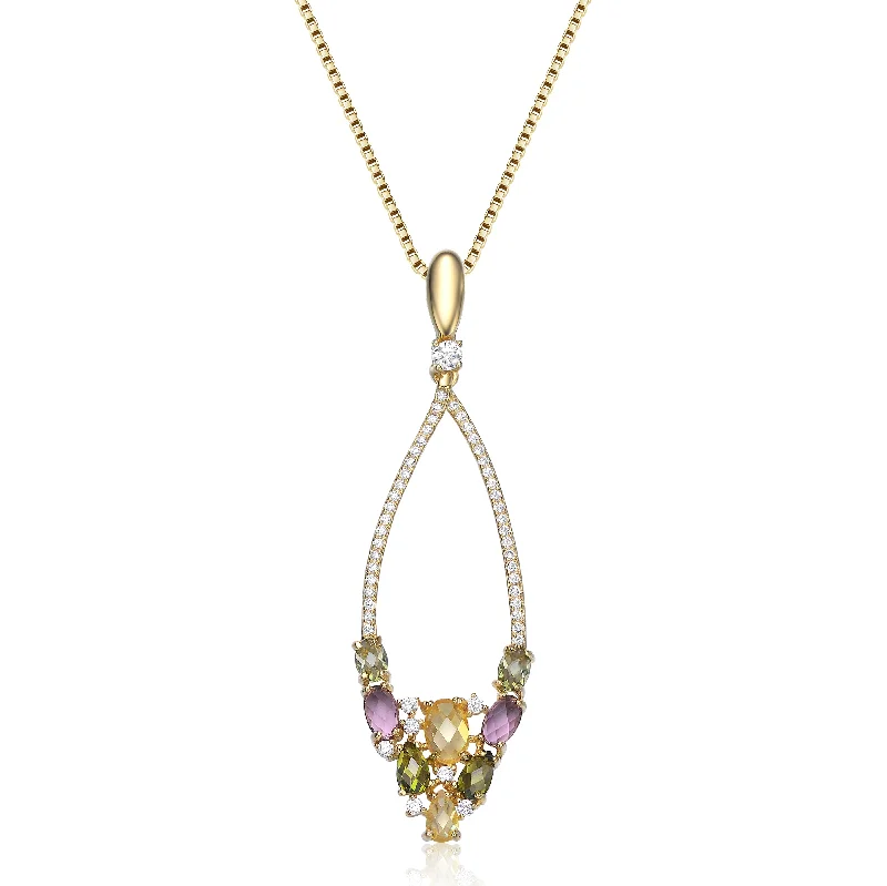 Designer ladies necklaces for special occasions-Palette Amande Golden Necklace