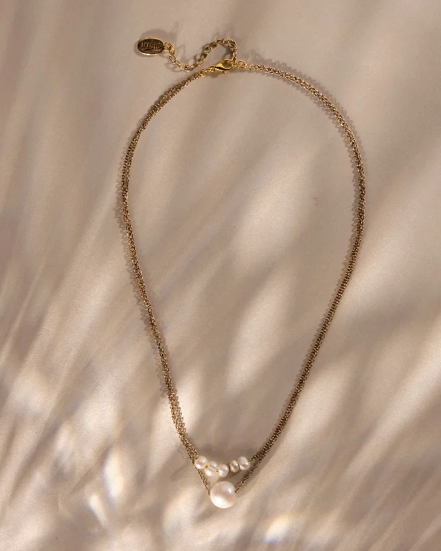 Simple gold ladies necklaces-Bambi Delicate Freshwater Pearl Necklace