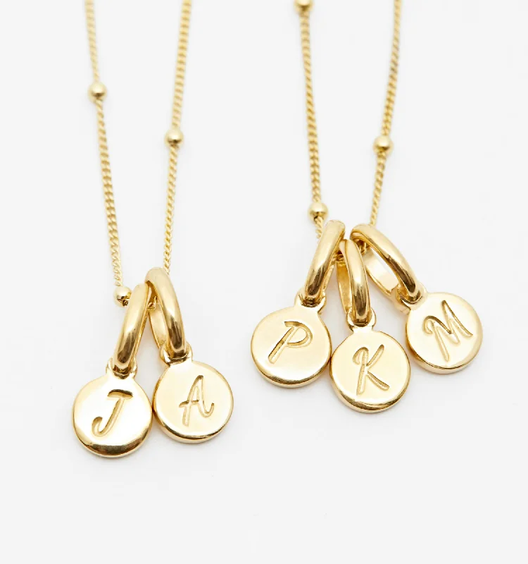 Long ladies necklaces with stones-Double Initials Necklace