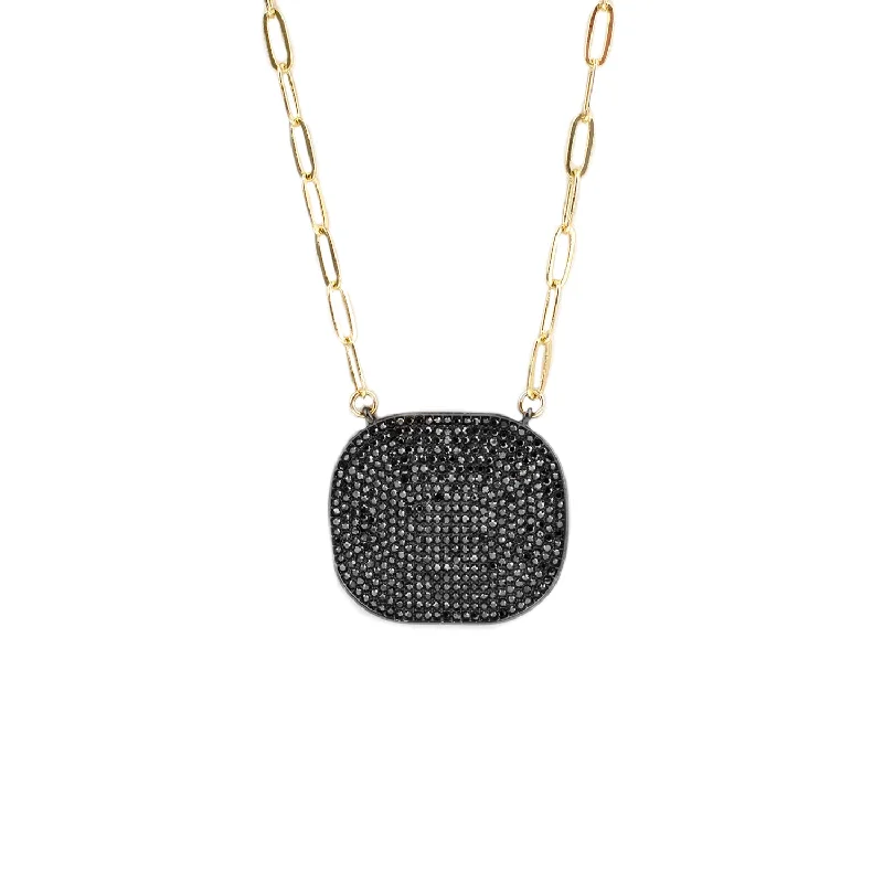 Large pendant ladies necklaces-pave statement necklace