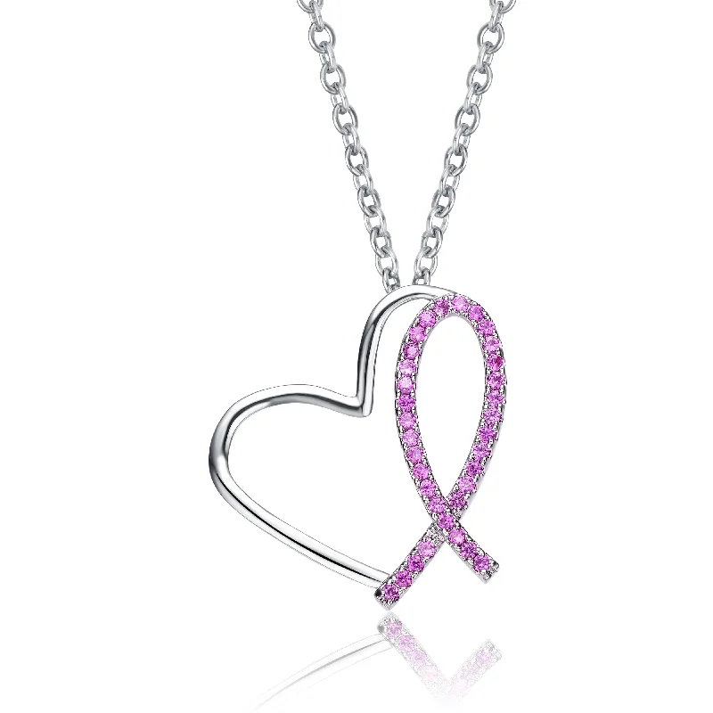 Classic ladies necklaces with pearls-Raquelle Pink Heart Loop Necklace