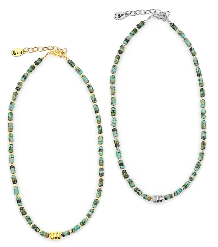 Diamond ladies necklaces for formal wear-Chimayo Gemstone and Metal Beaded Necklace