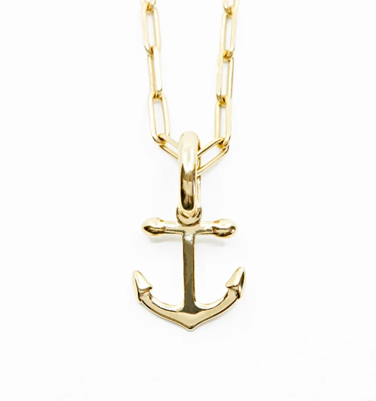 Classic pearl ladies necklaces-Anchor Charm Necklace