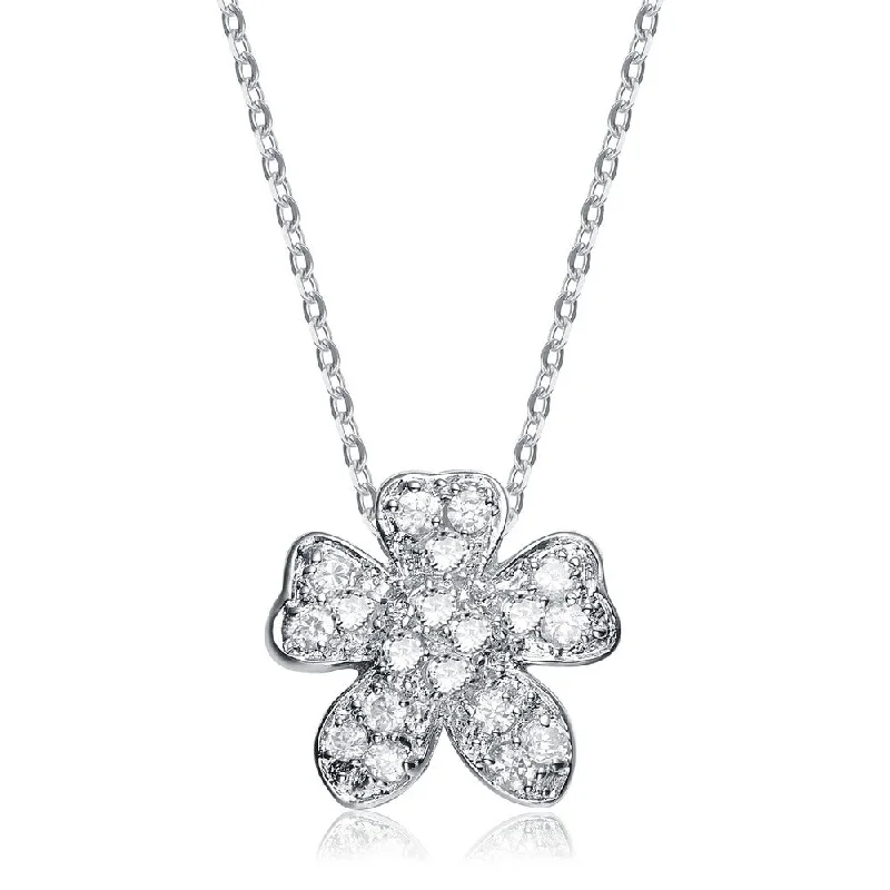 Ladies necklaces with diamonds and pearls-Raquelle Dainty Flower Necklace