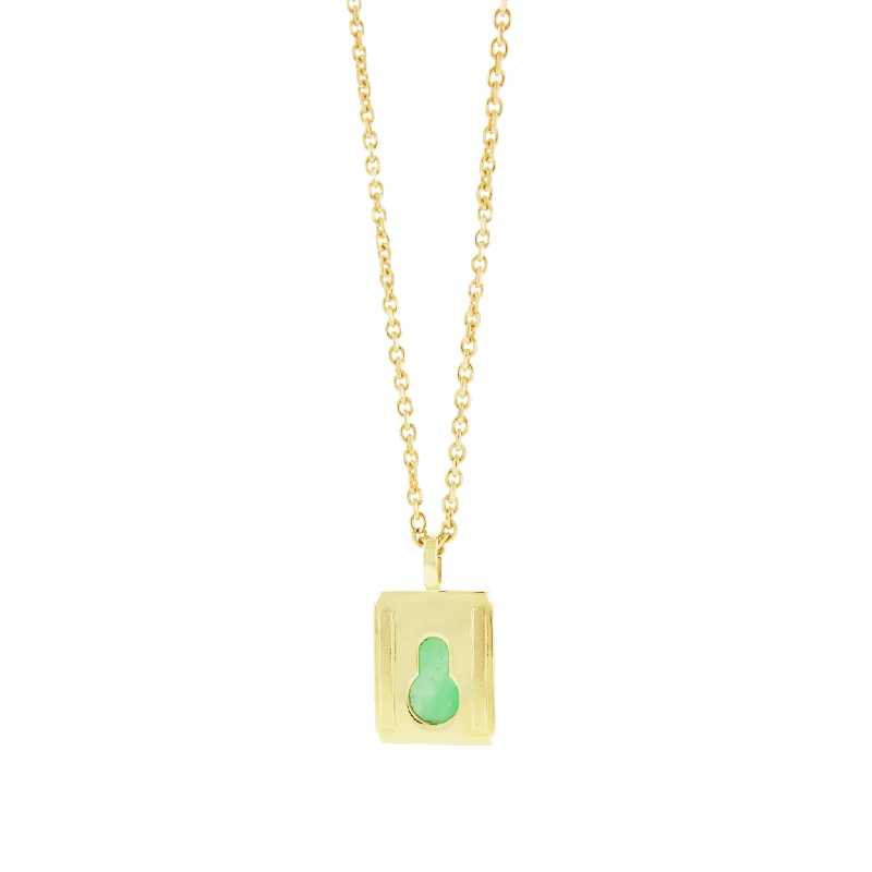 Elegant chain ladies necklaces-Chrysoprase Lock Pendant Necklace