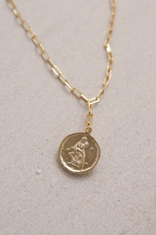 Affordable ladies necklaces with pendants-Paperclip Chain Zodiac Necklace