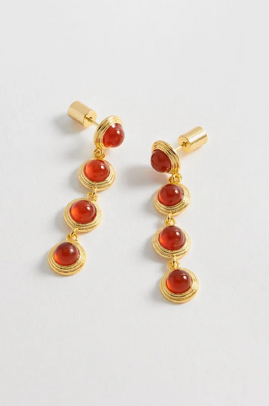 Minimalist ladies earrings for daily wear-Gemstone Drop Earrings