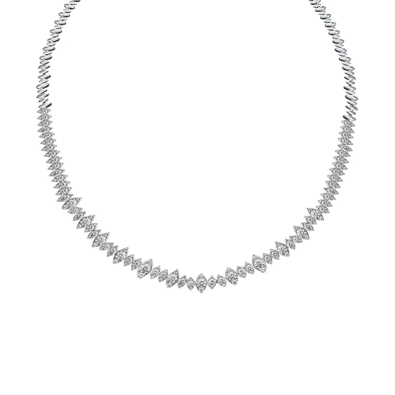 Statement ladies necklaces with crystals-14k White Gold Marquis Necklace