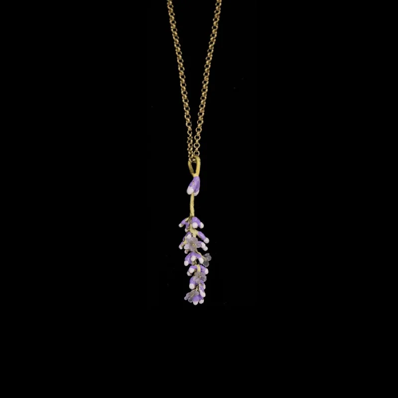 Simple gold ladies necklaces-Lavender Pendant