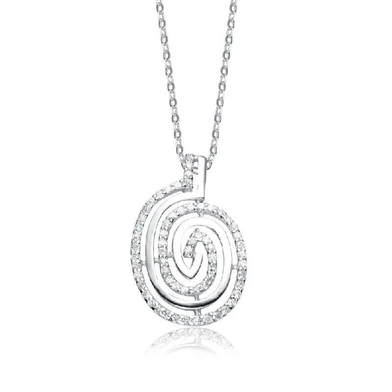 Elegant ladies necklaces with diamonds-Marguerite Midi Swirl Necklace