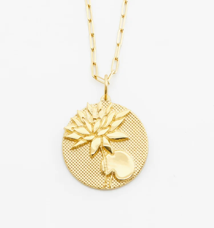 Elegant sapphire ladies necklaces-Bold Lotus Necklace - July Flower