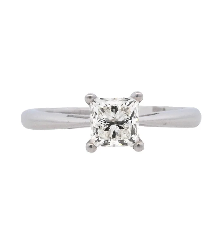 Engagement rings with platinum bands-Platinum Princess Diamond 1.02Ct Solitaire Engagement Ring