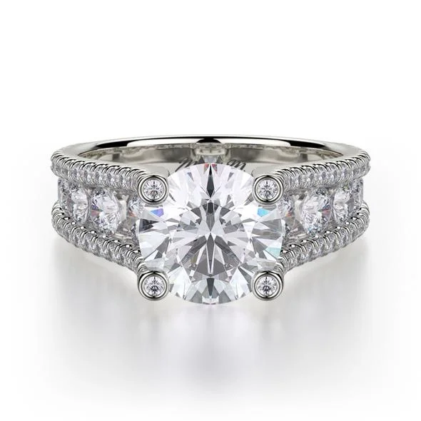 Elegant engagement rings with accent diamonds-MICHAEL M Strada Engagement Ring