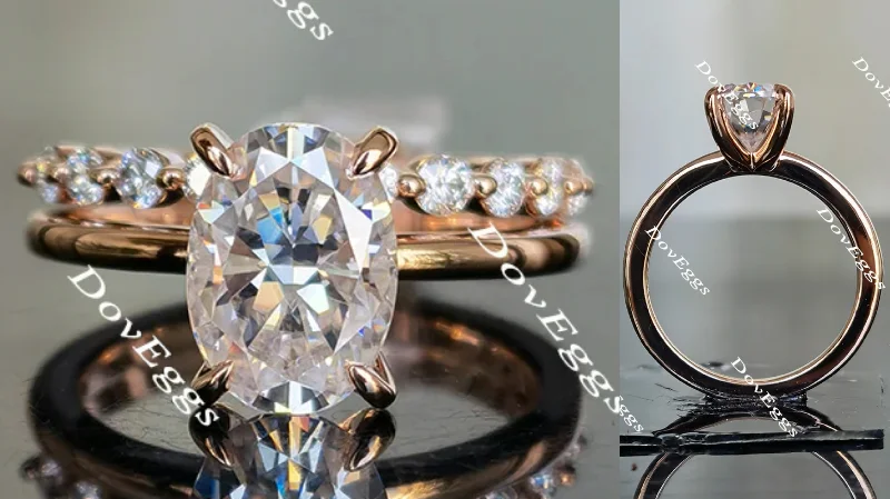 Engagement rings with stunning blue diamonds-Doveggs solitaire moissanite engagement ring(engagement ring only)