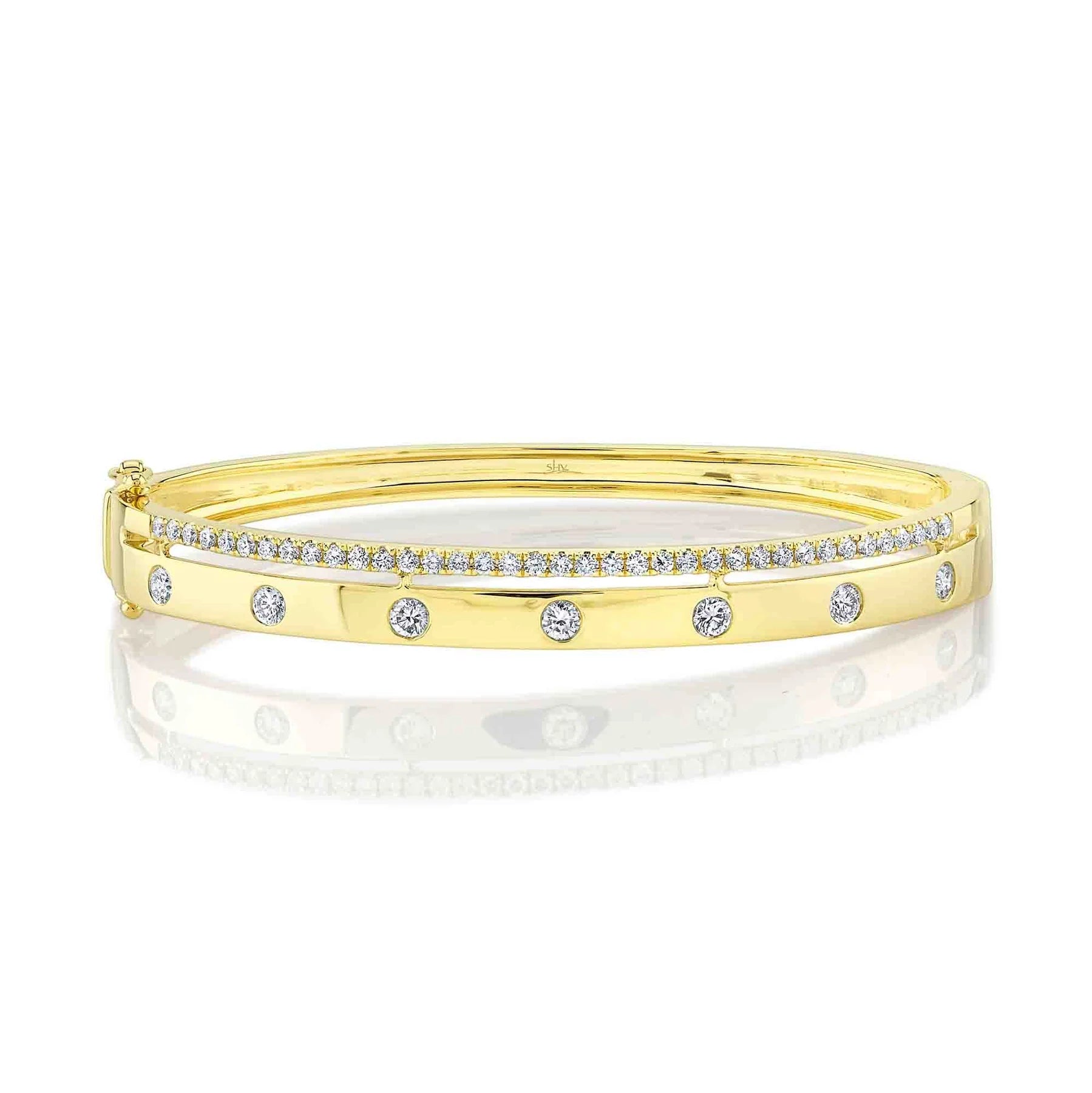 Simple silver bangles for casual wear-1.15ctw Diamond Bangle