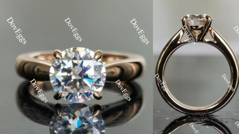 Elegant engagement rings with a twist band-Doveggs round solitaire moissanite engagement ring