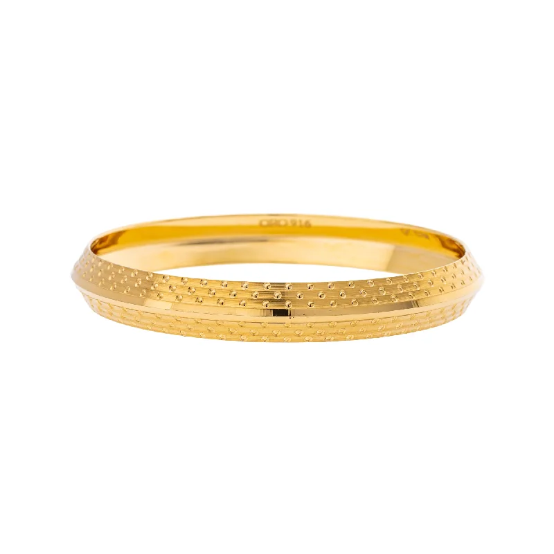 Elegant ladies bangles with crystals-22K Yellow Gold Kada Bangle in Size 2.11 (30.6 gm)