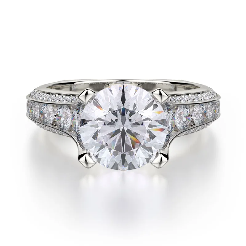 Affordable engagement rings for her with diamonds-MICHAEL M Strada Engagement Ring