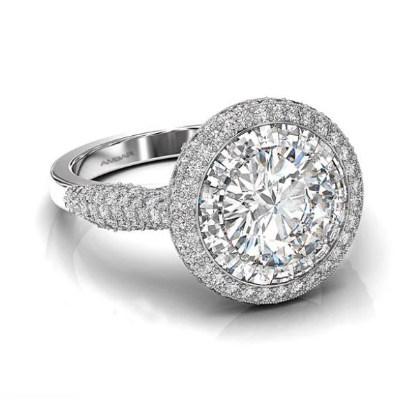 Engagement rings with cushion-cut diamonds-BEZ AMBAR Double Halo Engagement Ring