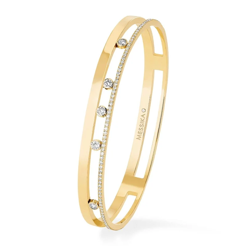 Gold-plated ladies bangles-MESSIKA Move Romane Diamond Bangle