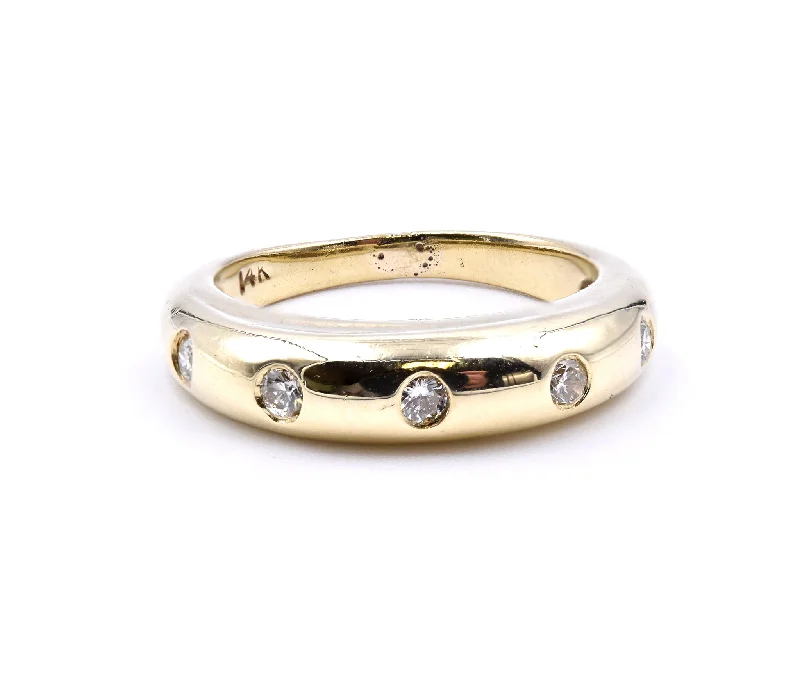 Simple engagement rings with solitaire stones-14 Karat Yellow Gold Diamond Band