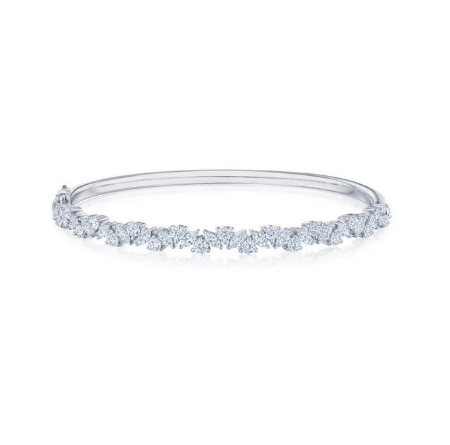 Classic bangle sets for brides-Bangle with Marquise and Pear Diamonds