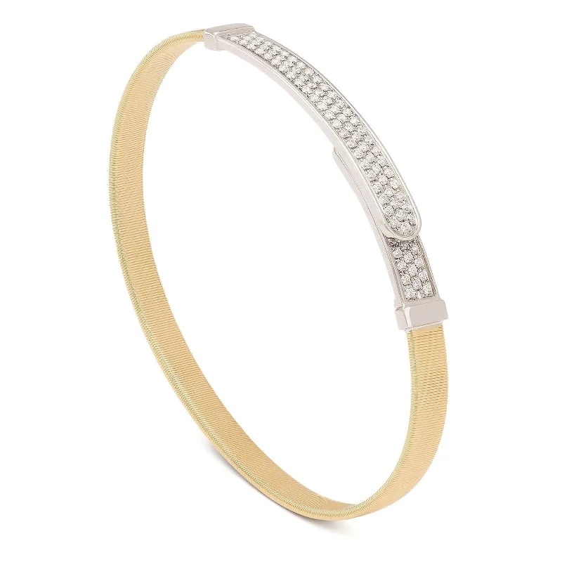 Personalized charm bracelets for women-MARCO BICEGO Masai Pave Diamond Thin Bangle