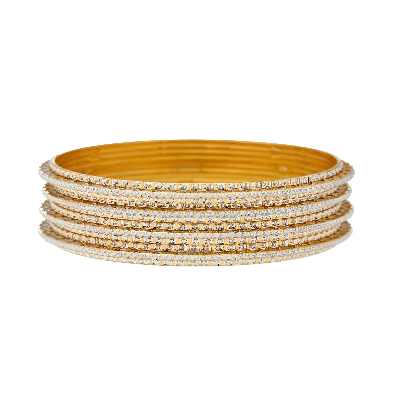 Stylish bangles for everyday wear-22K Multi-Tone Gold Bangle Set of 4 (127.6gm)